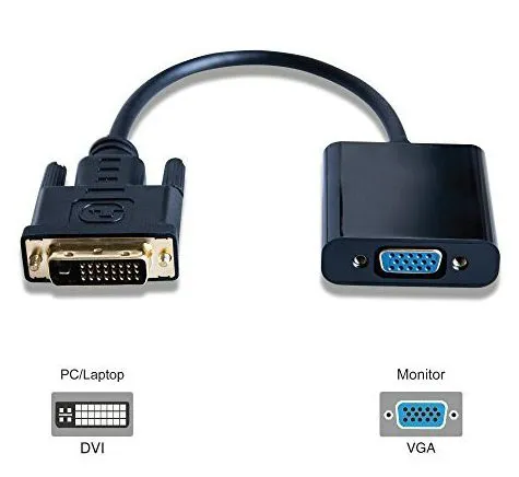 Adapter DVI-D hane till VGA hona - Svart
