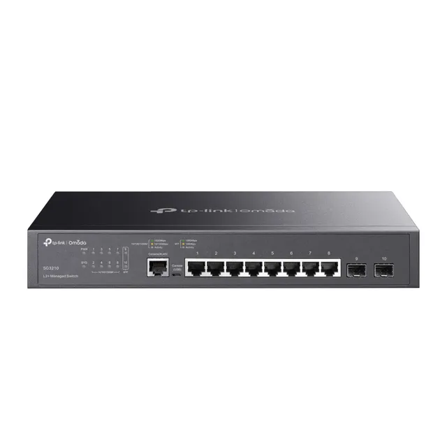 TL-SG3210, 8-port Gigabit + 2xSFP, metallhölje, övervakningsbar Layer 2 lite