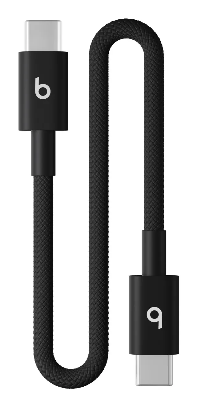 Beats USB‑C to USB‑C Woven Short Cable (20 cm / 8 in.) - Bolt Black