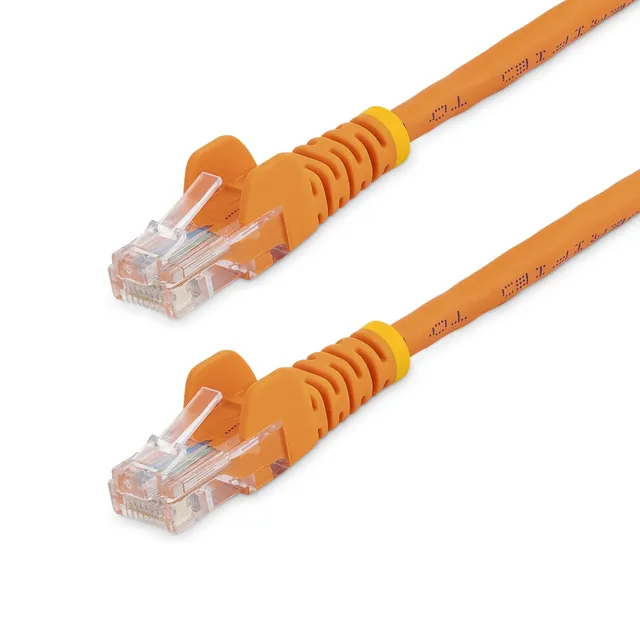 StarTech.com Cat5e patchkabel med hakfria RJ45-kontakter – 2 m, orange - Patch-kabel - RJ-45 (hane) till RJ-45 (hane) - 2 m - UTP - CAT 5e - formpress