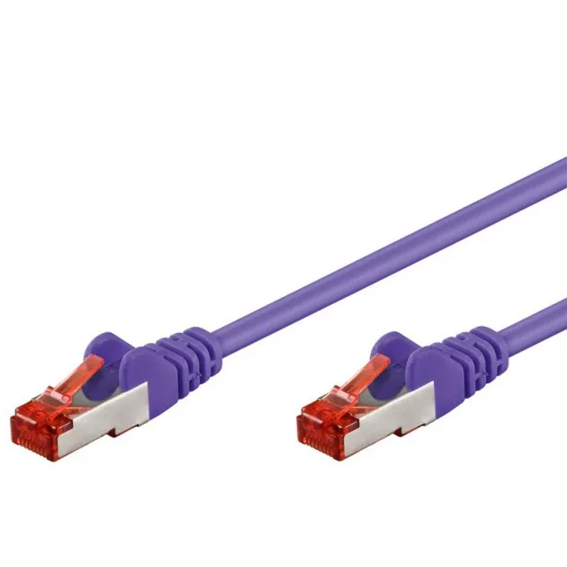 Patchkabel CAT 6, S/FTP (PiMF), lila, 2 m kopparklädd aluminiumtråd (CCA)