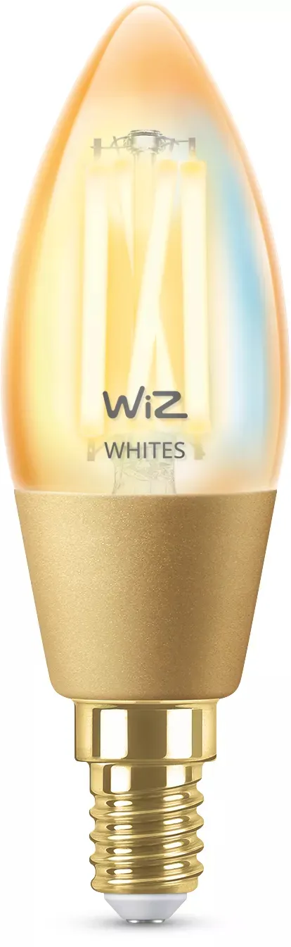 Filamentkronljus bärnstensgul 25 W C35 E14, Smart glödlampa, Wi-Fi/Bluetooth, Guld, Wi-Fi 4 (802.11n), 802.11b, 802.11g, LED, E14