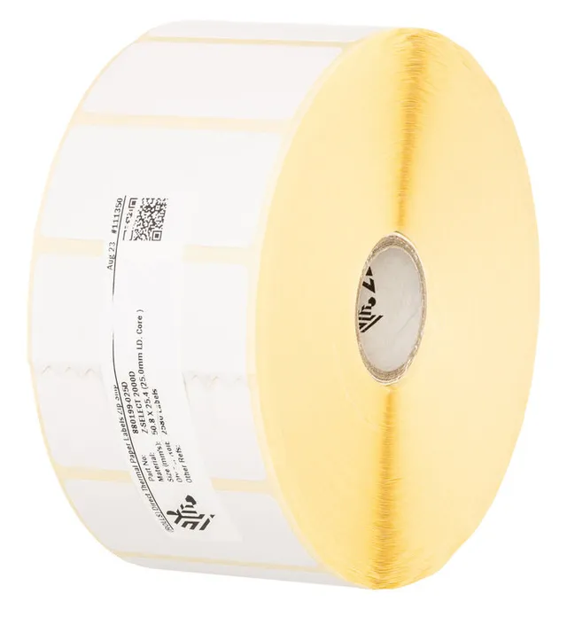 Zebra Z-Select 2000D - Papper - matt - permanent gummihäftning - bestruket - vit - 25.4 x 50.8 mm 51800 etikett (er) (10 rulle/rullar x 5180) etiketter - för S Series 105, 160 Stripe S600 TLP 2746 Xi Series 140 Z Series Z4000, Z4M, Z6000, Z6M