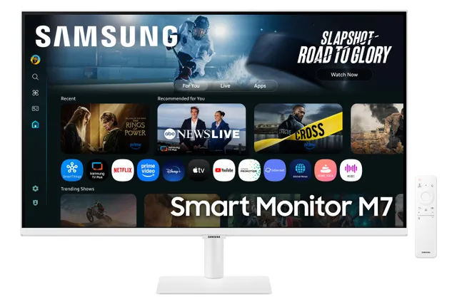 S32FM703UU - M70F Series - LED-skärm - Smart - 32 - 3840 x 2160 4K UHD (2160p) @ 60 Hz - VA - 300 cd/m² - 3000:1 - HDR10 - 4 ms - 2xHDMI, USB-C - högtalare - vit