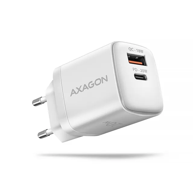 Väggladdare 20 W PD 3.0 Quick Charge 4+ - USB-C + USB-A