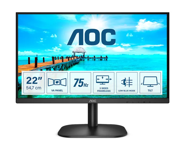 22" AOC 22B2H - 1920x1080 (FHD) - 75Hz - VA