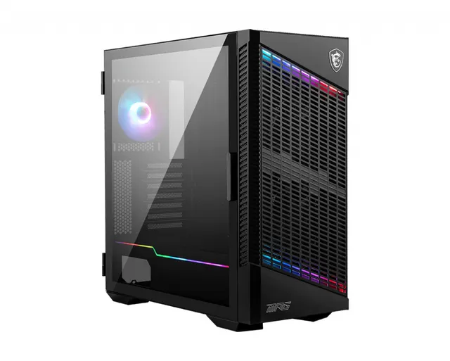 MPG VELOX 100P AIRFLOW - Mid tower - utökad ATX - genomskinlig sidopanel (härdat glas) - ingen strömförsörjning (ATX) - USB/ljud