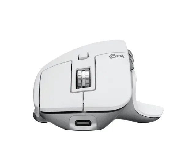 MX Master 3S for Mac Performance Wireless Mouse - Pale Grey - Ergonomisk mus - Laser - 7 knappar - Vit