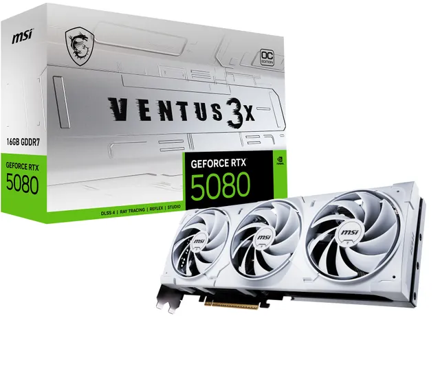 GeForce RTX 5080 Ventus 3X OC White 16 GB GDDR7, HDMI/3xDP