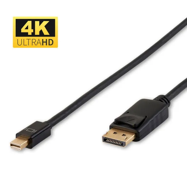 Mini DisplayPort – DisplayPort -kaapeli, jossa 4K, 2 m, musta