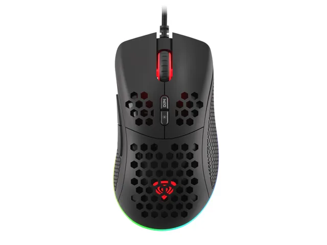 Krypton 555 Ultralight RGB Gamingmus - Svart