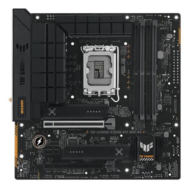 TUF GAMING B760M-BTF WIFI Moderkort - Intel B760 - Intel LGA1700 - DDR4 RAM - Micro-ATX (BTF Standard)