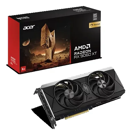 Nitro Radeon RX 9060 XT 8GB grafikkort (svart)