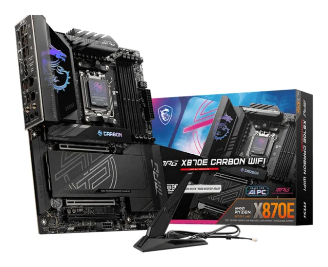 MPG X870E CARBON WIFI Moderkort - AMD X870E - AMD AM5 - DDR5 RAM - ATX