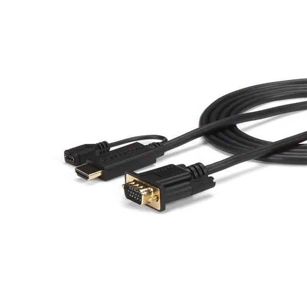 6ft HDMI to VGA active converter cable HDMI to VGA adapter - video transformer - sort