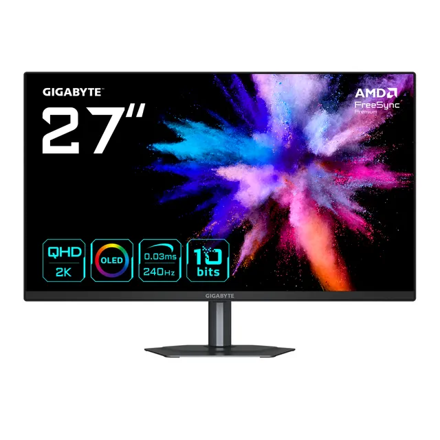 27" GIGABYTE GO27Q24 - 2560x1440 (QHD) - 240Hz - OLED - 15W USB-C