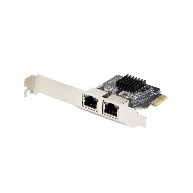 2-Port Gigabit PCIe Network Adapter Card, TAA Compliant - Nätverksadapter - PCI Express x1 - Gigabit Ethernet x 2 - svart - TAA-kompatibel