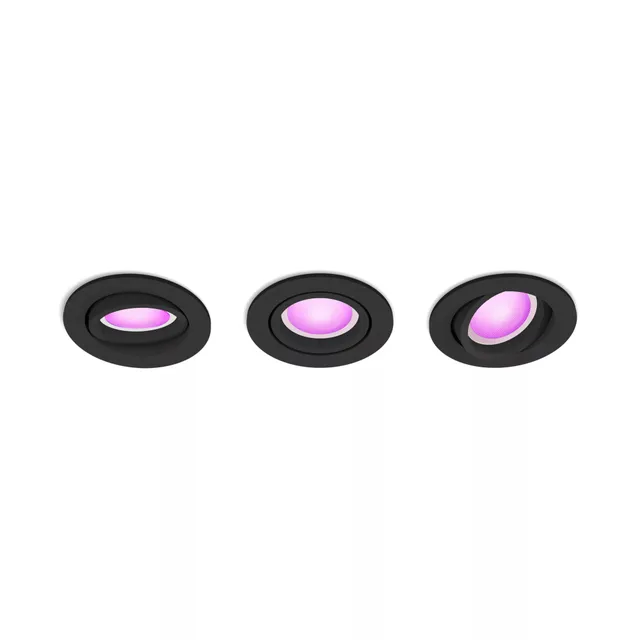 Hue Centura Infälld Spotlight Rund - Svart - 3-Pack