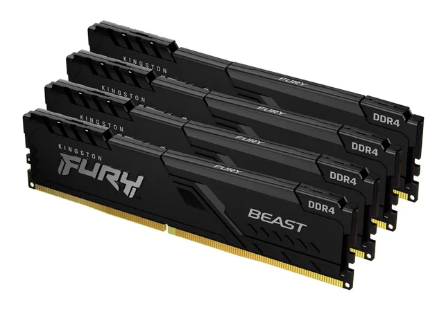 FURY Beast - DDR4 - sats - 64 GB: 4 x 16 GB - DIMM 288-pin - 3200 MHz / PC4-25600 - CL16 - 1.35 V - ej buffrad - icke ECC - svart