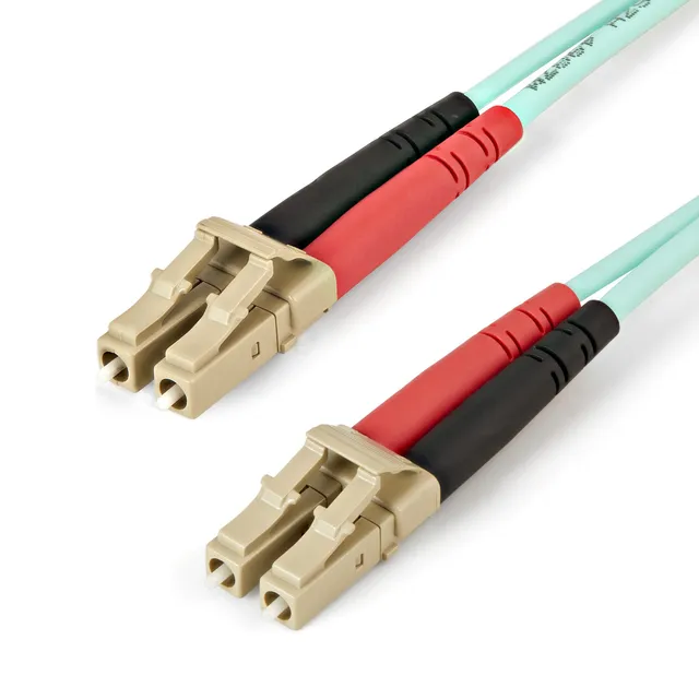 Aqua OM4 Duplex Multimode Fiber - 16 ft /