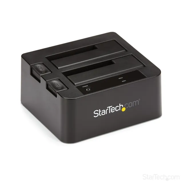 Dual-Bay USB 3.1 to SATA Hard Drive Docking Station, USB 3.1 (10 Gbps) Hard Drive Dock, External 2.53.5 SATA Iiiiii, Ssdhdd Docking Station, Hot-Swap Hard Drive Bay - Top-Loading - Kontrollerkort - 2.5, 3.5 - USB 3.1 (Gen 2) - svart