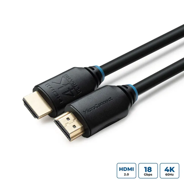 HDMI 2.0 -kaapeli jossa Ethernet, 1,5 m, musta