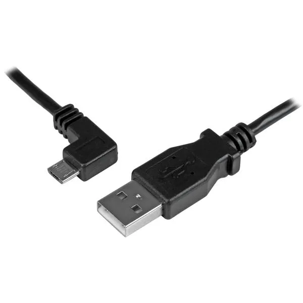 Left Angle Micro USB Cable - 1 ft / 0.5m