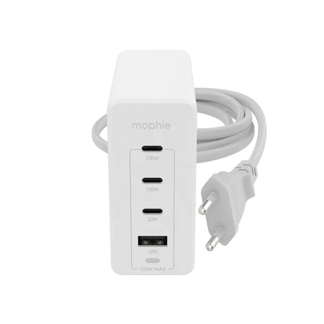USB-C 120W Wall Adapter PD HUB (3xUSB-C + 1xUSB-A) GaN - White