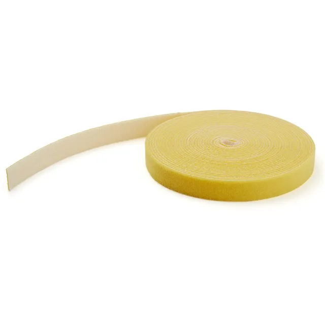StarTech.com 50ft Hook and Loop Roll, Cut-to-Size Reusable Cable Ties, Bulk Industrial Wire Fastener Tape/Adjustable Fabric Wraps Yellow/Resuable Self