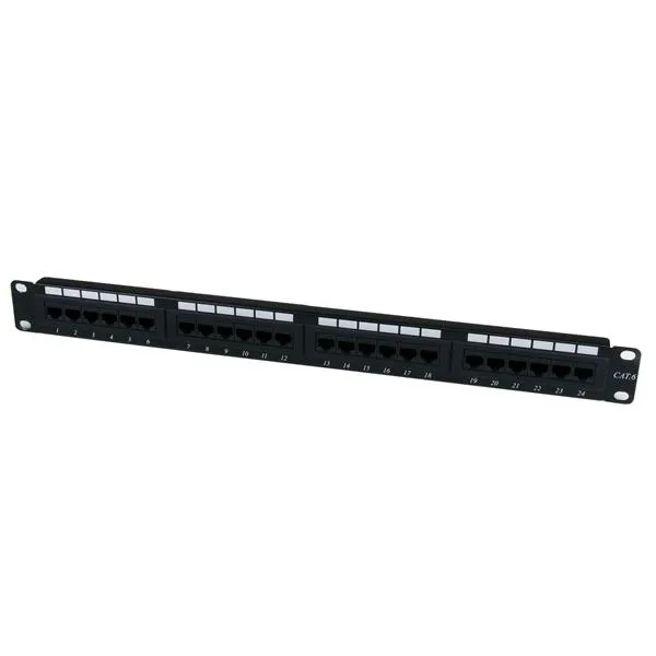 StarTech.com 1U hyllmonterbar Cat 6 110 patchpanel med 24 portar - Patch-panel - CAT 6 - svart - 1U - 24 portar - för P/N: RACK-18U-20-WALL-OA, RACK-2