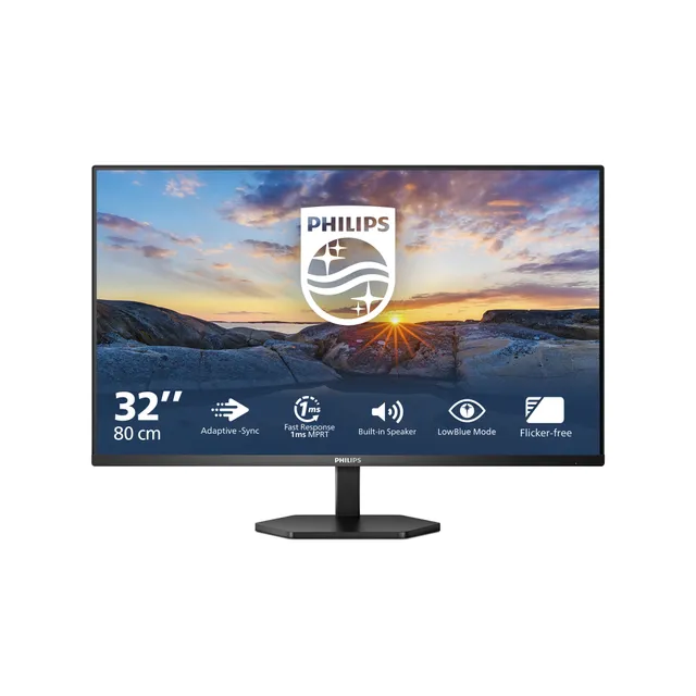 31.5" Philips 32E1N3100LA, VA 1920x1080, 1 ms, 75Hz, VGA/2xHDMI, högtalare