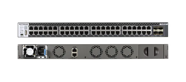M4300-48X - Switch - L3 - Administrerad - 48 x 10 Gigabit Ethernet + 4 x delad 10 Gigabit SFP+ - främre till bakre luftflöde - rackmonterbar