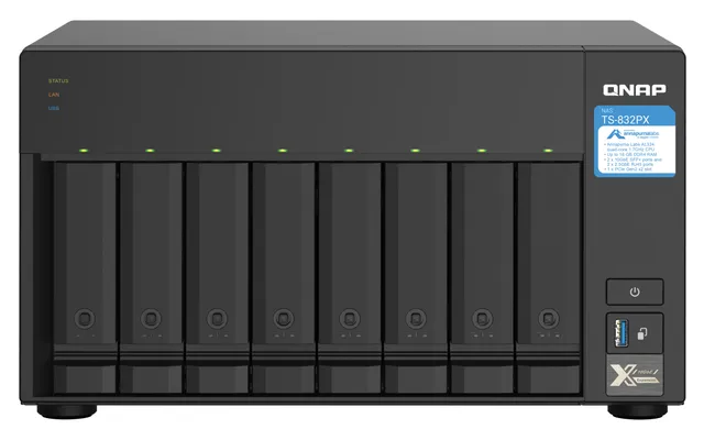 TS-832PX-4G - NAS-server - 8 fack - SATA 6Gb/s - RAID 0, 1, 5, 6, 10, 50, 60, JBOD - RAM 4 GB - Gigabit Ethernet / 2.5 Gigabit Ethernet / 10 Giga