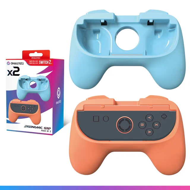 Nsw2 Förpackning med 2 ergonomiska grepp - Orange/Blå