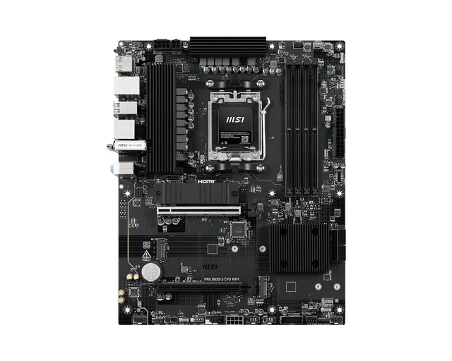 PRO B850-S EVO WIFI Moderkort - AMD B850 - AMD AM5 - DDR5 RAM - ATX