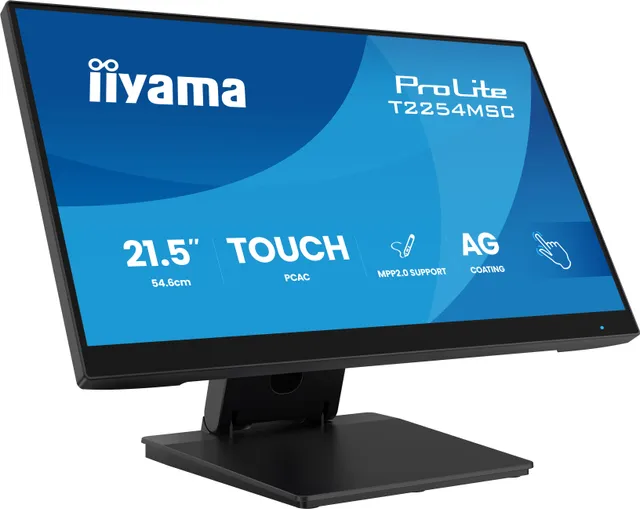 ProLite T2254MSC-B2AG - LED-skärm - 21.5 (18.7 visbar) - pekskärm - 1920 x 1080 Full HD (1080p) @ 100 Hz - IPS - 300 cd/m² - 1300:1 - 4 ms - HDMI, DisplayPort - högtalare - svart