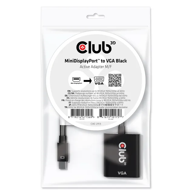 CAC-2113 - video adapter - Mini DisplayPort to HD-15 (VGA) - 22.86 cm