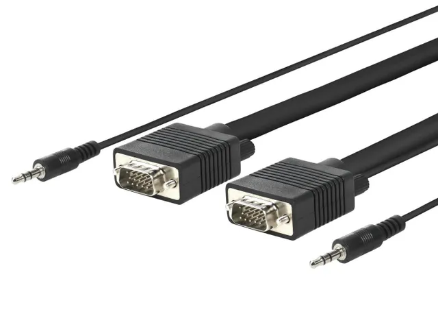 - VGA-kabel - HD-15 (VGA), minijack (