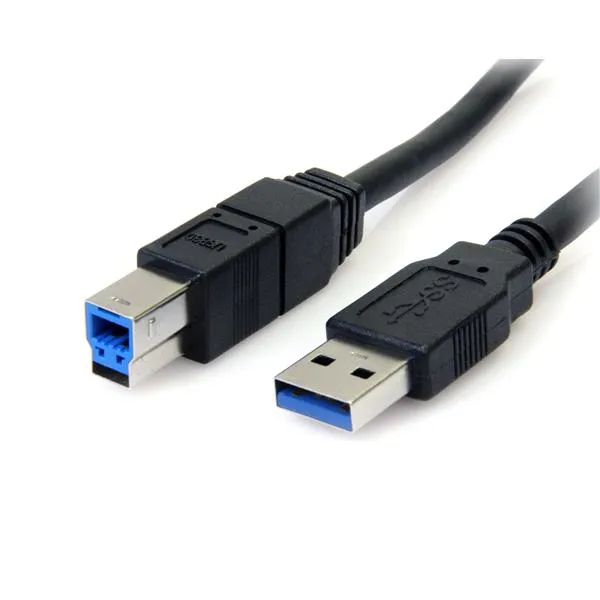 StarTech.com 6 ft / 2m Black SuperSpeed USB 3.0 Cable A to B - USB 3 A (m) to USB 3 B (m) (USB3SAB6BK) - USB-kabel - USB typ A (hane) till USB Type B