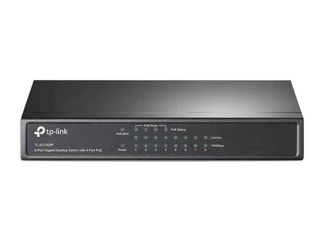 TL-SG1008P - Switch - ohanterad - 4 x 10/1