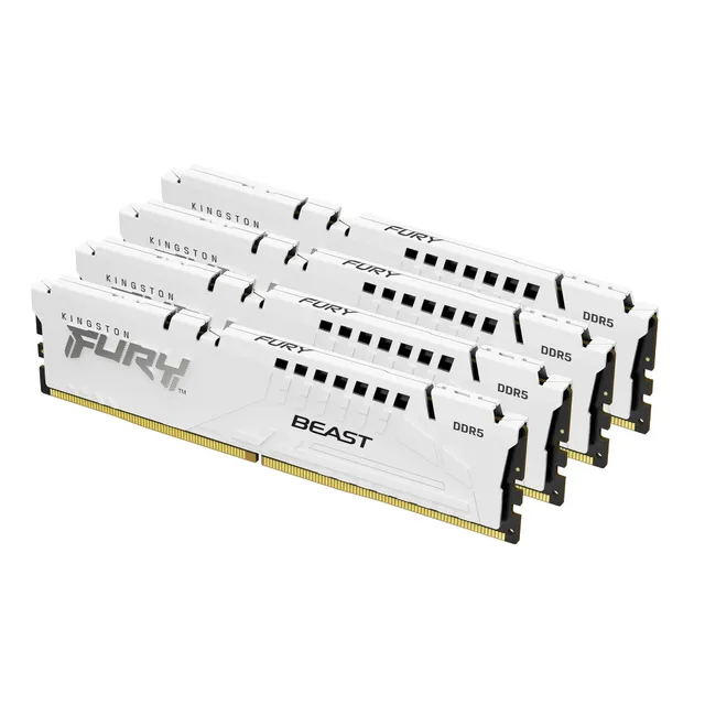 FURY Beast - DDR5 - sats - 64 GB: 4 x 16 GB - DIMM 288-pin - 5600 MT/s / PC5-44800 - CL40 - 1.25 V - ej buffrad - on-die ECC - vit