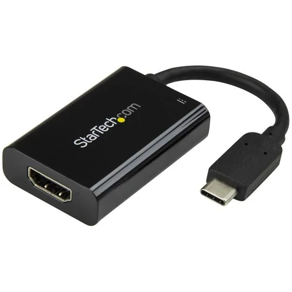 USB-C to 4K HDMI Adapter - 60 Watt USB Power Delivery - Black - external video adapter - black