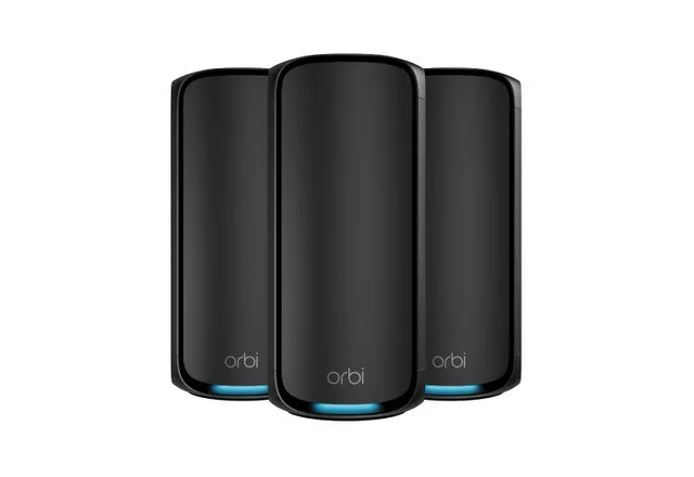 Orbi 970 Series Quad-band WiFi 7 Mesh 3-Pack, Black Edition