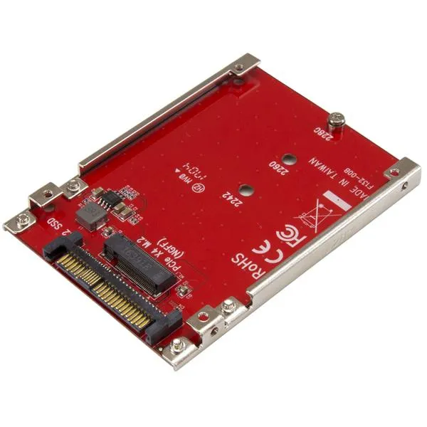 M.2 till U.2-adapter - För M.2 PCIe NVMe SSD-enheter - PCIe M.2-enhet till 2,5-tums U.2 (SFF-8639) värdadapter - M2 SSD-konverterare, röd - G