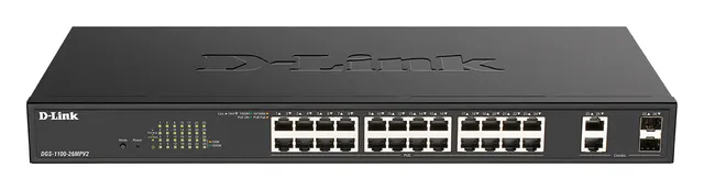 DGS 1100-26MPV2 26-Port PoE+ (370W) Gigabit Smart Managed Switch