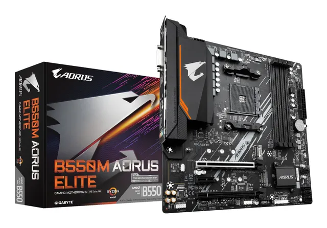 B550M AORUS ELITE Moderkort - AMD B550 - AMD AM4 - DDR4 RAM - Micro-ATX