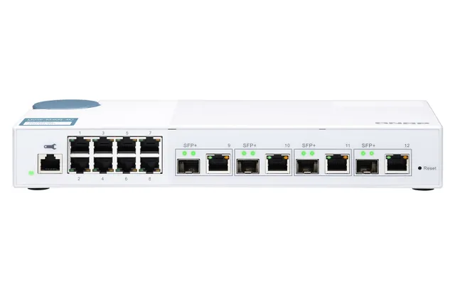 QNAP QSW-M408-4C - Switch - Administrerad - 8 x 10/100/1000 + 4 x kombo 10 Gigabit SFP+ - skrivbordsmodell