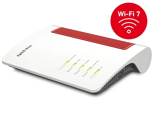 FRITZ!Box 5690 - Trådlös router - GPON-teminal 4-ports-switch - Wi-Fi 7, 1GbE, 2.5GbE Dubbelband - väggmonterbar