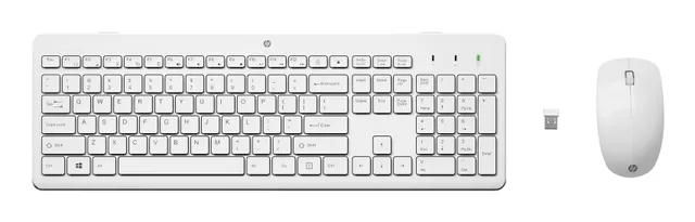 230 - Sats med tangentbord och mus - trådlös - 2.4 GHz - hela norden - vit - för HP 24 Laptop 14, 14s, 15, 15s, 17 Pavilion 24, 27 Pavilion Laptop 13, 14, 15