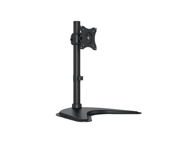 M Deskstand Basic Single - Monteringssats (montering på skrivbord) - för LCD-display - stål, höggradig aluminium - svart - skärmstorlek: 15-27 - skrivbordsstativ
